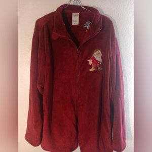 Disney Snow White & Seven Dwarfs Grumpy Fleece Full-Zip Jacket Deep Red Size L